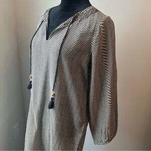 Pink Chicken Chevron Cotton Dress - XS